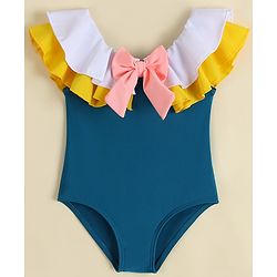 Babyhug Sleeveless V Cut Swimsuit - Blue