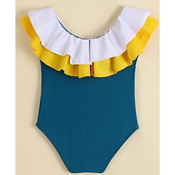 Babyhug Sleeveless V Cut Swimsuit - Blue