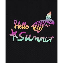 Babyhug Full Sleeves Printed V Cut Swimsuit - Black