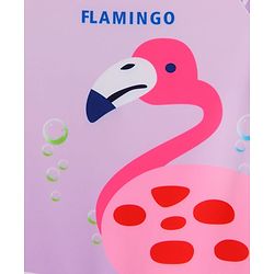 Babyhug Half Raglan Sleeves Legged Swimsuit With Flamingo Print - Purple