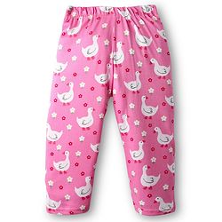 Babyhug 100% Cotton Knit Frill Sleeves Co-ords Front Open Night Suit With Floral Print - Pink
