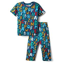 Babyhug Cotton Knit Half Sleeves Co-ords Night Suit With Text Print - Blue