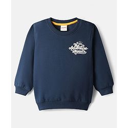 Babyhug 100% Cotton Knit Full Sleeves Striped & Text Printed Sweatshirt Pack Of 2 - Multicolour