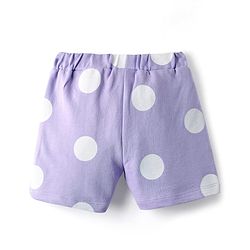 Babyhug 100% Cotton Single Jersey Knit Half Sleeves Top & Shorts Co-ord Set with Bunny Sling Bag & Polka Dot Print - Lilac