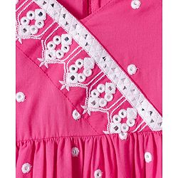 Babyhug Cotton Woven Full Sleeves Embriodered Kurta Pallazo Set With Dupatta - Pink