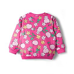 Babyhug Cotton Knit Full Sleeves Sweatshirts with Floral & Fruit Print Pack of 2 - Yellow & Pink