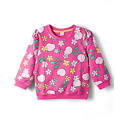 Babyhug Cotton Knit Full Sleeves Sweatshirts with Floral & Fruit Print Pack of 2 - Yellow & Pink