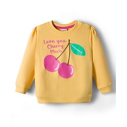 Babyhug Cotton Knit Full Sleeves Sweatshirts with Floral & Fruit Print Pack of 2 - Yellow & Pink