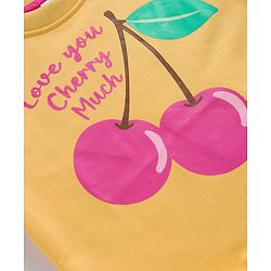 Babyhug Cotton Knit Full Sleeves Sweatshirts with Floral & Fruit Print Pack of 2 - Yellow & Pink