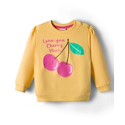 Babyhug Cotton Knit Full Sleeves Sweatshirts with Floral & Fruit Print Pack of 2 - Yellow & Pink