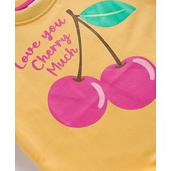 Babyhug Cotton Knit Full Sleeves Sweatshirts with Floral & Fruit Print Pack of 2 - Yellow & Pink