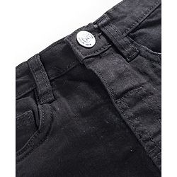 Babyhug Cotton Denim Full Length Washed Jeans With Stretch - Dark Blue