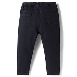 Babyhug Cotton Denim Full Length Washed Jeans With Stretch - Dark Blue