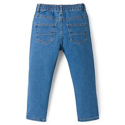 Babyhug Cotton Denim Full Length Washed Jeans With Stretch - Blue