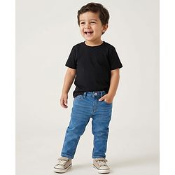 Babyhug Cotton Denim Full Length Washed Jeans With Stretch - Blue