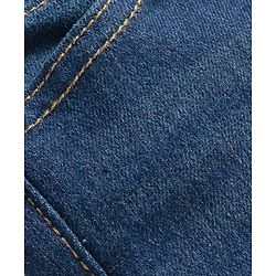 Babyhug Denim Full Length Washed Slim Fit Jeans With Stretch - Dark Blue