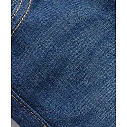 Babyhug Denim Full Length Washed Slim Fit Jeans With Stretch - Dark Blue