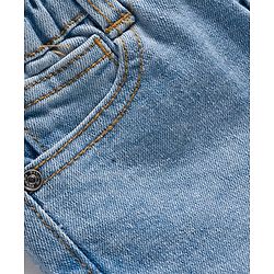 Babyhug Denim Full Length Washed Slim Fit Jeans With Stretch - Dark Blue