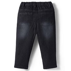 Babyhug Denim Full Length Washed Slim Fit Jeans With Stretch - Dark Blue