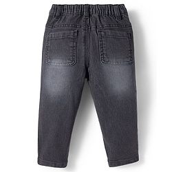 Babyhug Denim Full Length Washed Slim Fit Jeans With Stretch - Dark Blue