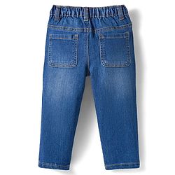 Babyhug Denim Full Length Washed Jeans with Stretch -Blue