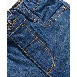 Babyhug Denim Full Length Washed Jeans with Stretch - Navy Blue