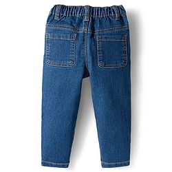 Babyhug Denim Full Length Washed Jeans with Stretch - Navy Blue