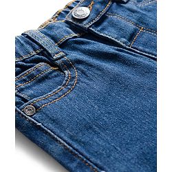 Babyhug Denim Full Length Washed Jeans with Stretch - Navy Blue