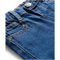 Babyhug Denim Full Length Washed Jeans with Stretch - Navy Blue