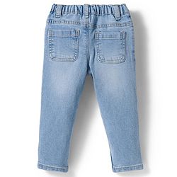 Babyhug Denim Full Length Washed Jeans with Stretch - Navy Blue