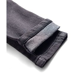 Babyhug Denim Full Length Washed Jeans with Stretch - Navy Blue