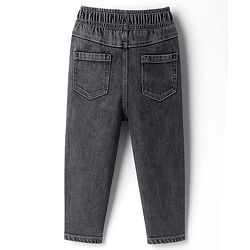 Babyhug Denim Full Length Washed Jeans With Stretch - Black