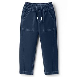 Babyhug Denim Full Length Washed Jeans With Stretch - Black