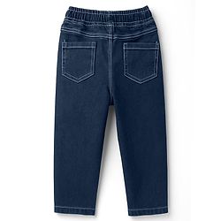 Babyhug Denim Full Length Washed Jeans With Stretch - Black