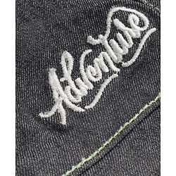 Babyhug Denim Full Length Washed Jeans With Stretch & Text Embriodery - Black
