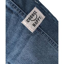 Babyhug Denim Full Length Washed Joggers With Stretch & Patch - Navy Blue