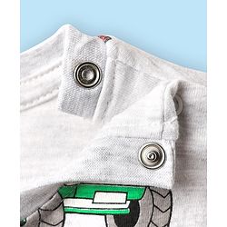 Babyhug Cotton Knit Full Sleeves Co-Ord Night Suit With Vehicles Print - White