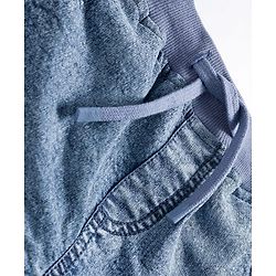 Babyhug Denim Full Length Washed Jeans with Stretch & Cargo Zipper Pockets - Cloud Blue
