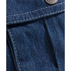 Babyhug Denim Full Length Washed Joggers With Stretch Cut & Sew With Cargo Pockets - Dark Blue