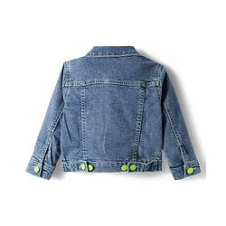 Babyhug Full Sleeves Denim Jacket with Pockets - Blue