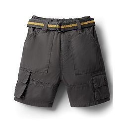 Babyhug Denim Above Knee Length With Stretch Washed Bermuda With Pockets & Lets Surf Text Patch - Blue