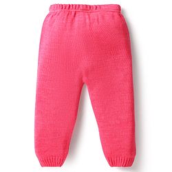 Babyhug Knit Full Sleeves Sweater Set With Butterfly Design - Pink
