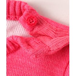 Babyhug Knit Full Sleeves Sweater Set With Butterfly Design - Pink