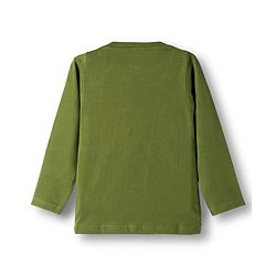 Babyhug Cotton Knit Full Sleeves Night Suit With Tiger Print - Green