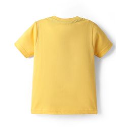 Babyhug Cotton Knit Half Sleeves Night Suit With Dino Print - Yellow