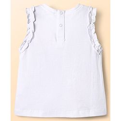 Babyhug Single Jersey Knit  Sleeveless Top & Shorts Set With Floral Print - Dark Pink & White