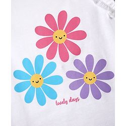 Babyhug Single Jersey Knit  Sleeveless Top & Shorts Set With Floral Print - Dark Pink & White