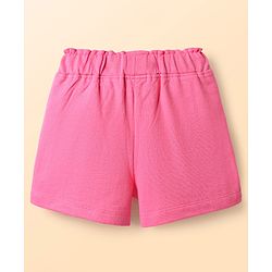 Babyhug Single Jersey Knit  Sleeveless Top & Shorts Set With Floral Print - Dark Pink & White