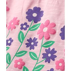 Babyhug Single Jersey Knit Sleeveless Top & Short Set With Floral Print - Pink