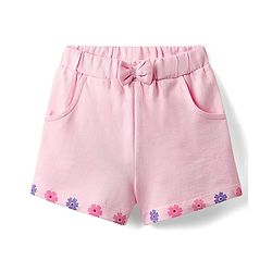 Babyhug Single Jersey Knit  Sleeveless Top & Shorts With Floral Print -Pink & White